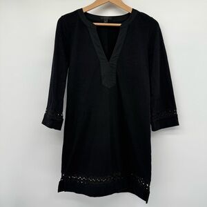 J. Crew Womens Tunic Dress XS Mini Little Black Dress Cotton Casual Basic